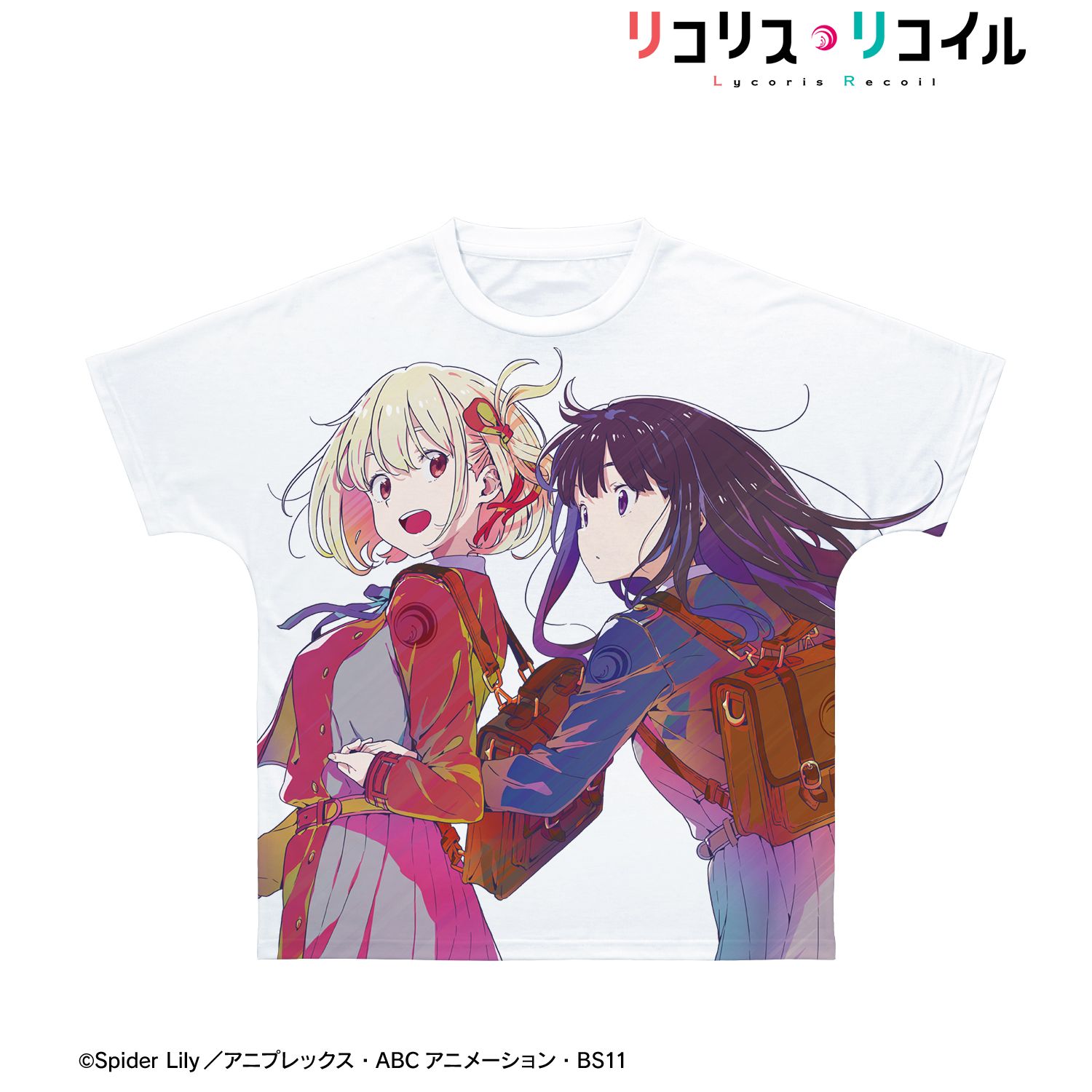 TVアニメ「リコリス・リコイル」 錦木千束&井ノ上たきな Ani-Art clear label フルグラフィックTシャツユニセックス(サイズ/XS) Image 2 | AniSmile