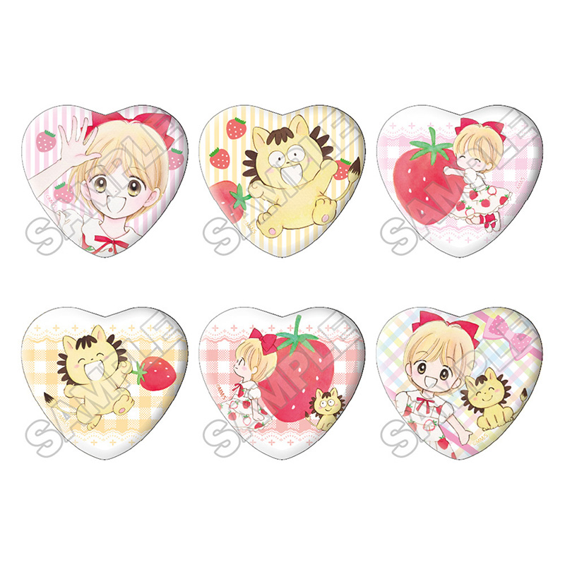 姫ちゃんのリボン いちごワンピース ハート缶バッジ ※1BOX=6入 - AniSmile