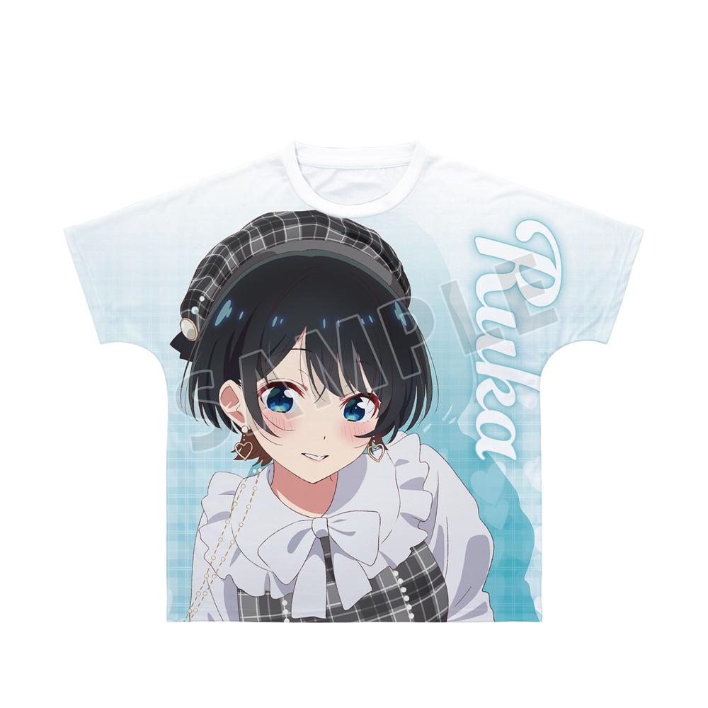 TVアニメ『彼女、お借りします』 描き下ろし 更科瑠夏 ガーリーファッションver. フルグラフィックTシャツユニセックス(サイズ/S) - AniSmile