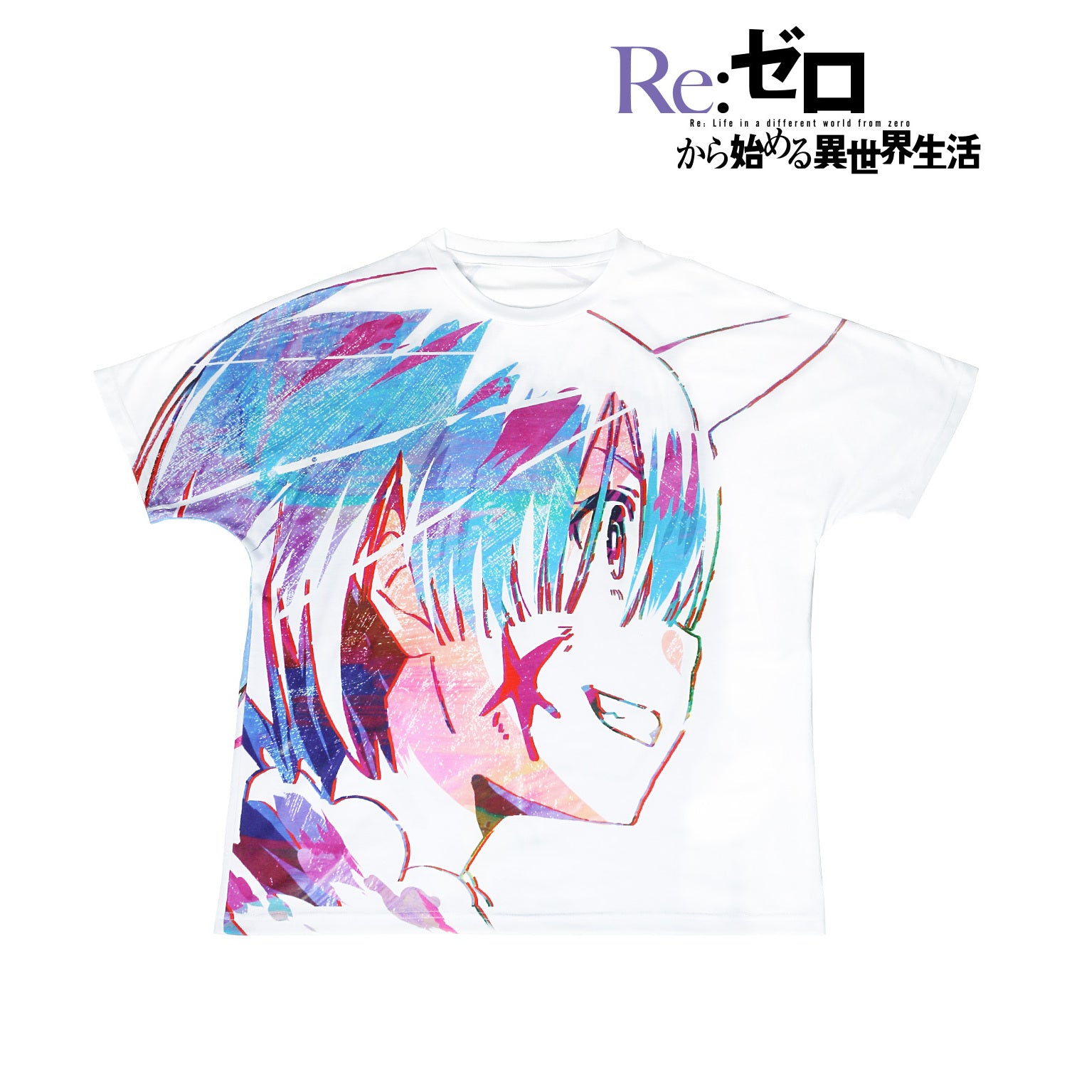 Re:ゼロから始める異世界生活 Ani-Art フルグラフィックTシャツ(レム)ユニセックス(サイズ/X ) - AniSmile