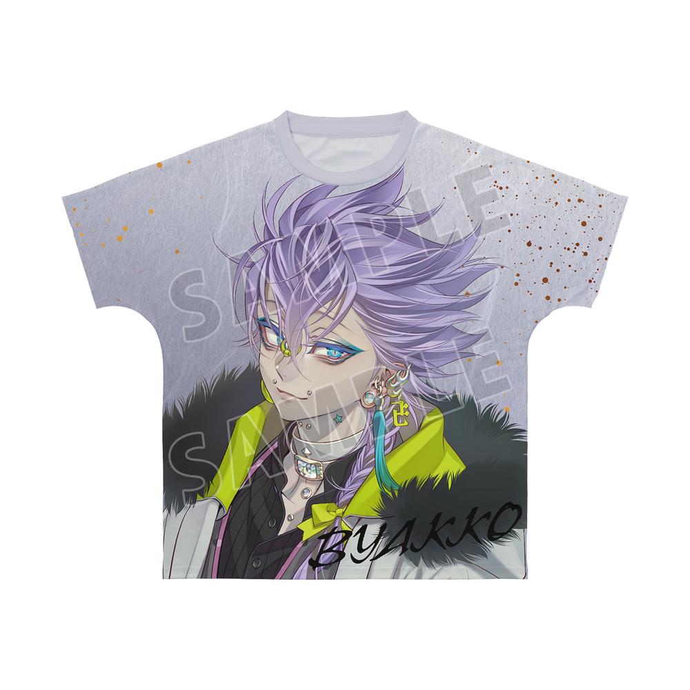 ZONE-00 九条キヨ先生 描き下ろし 白狐 和装ver. フルグラフィックTシャツユニセックス(サイズ/M) - AniSmile