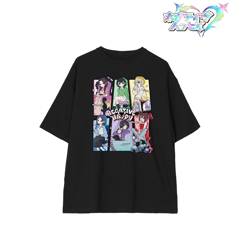 ネガティヴハッピィ 描き下ろし 2nd MV集合 ネガティヴver. BIGシルエットTシャツユニセックス(サイズ/L) Image 2 | AniSmile