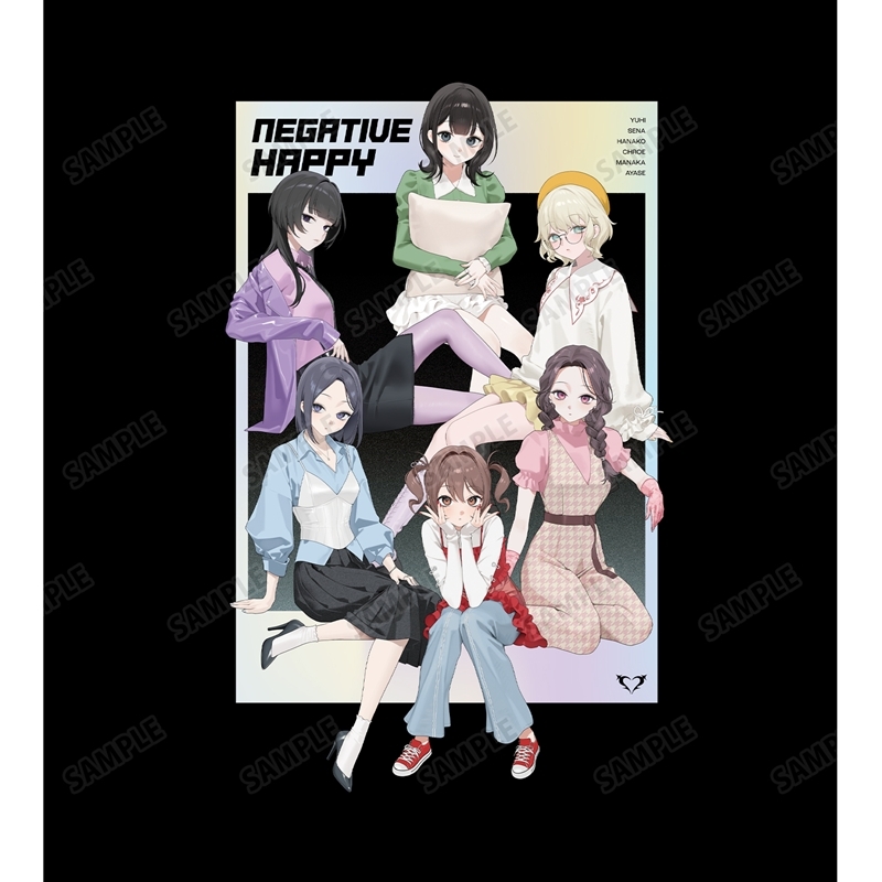 ネガティヴハッピィ 撮り下ろし 2nd MV集合 アイドルver. BIGシルエットTシャツユニセックス(サイズ/XL) Image 3 | AniSmile