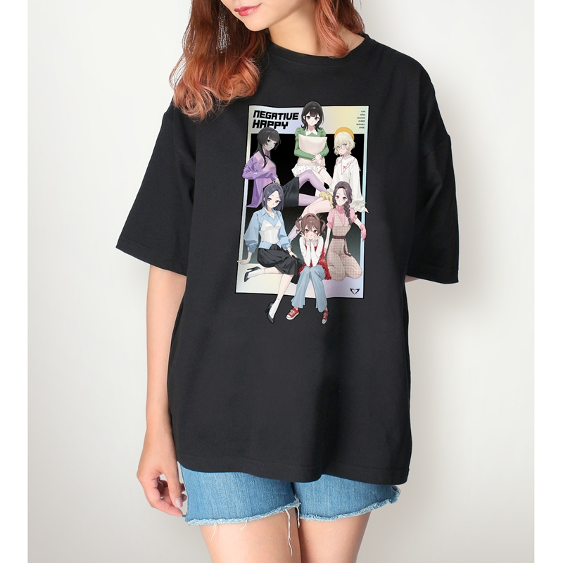 ネガティヴハッピィ 撮り下ろし 2nd MV集合 アイドルver. BIGシルエットTシャツユニセックス(サイズ/L) Image 5 | AniSmile