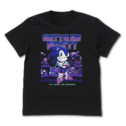 レトロフューチャー ソニック Tシャツ/BLACK-S - AniSmile