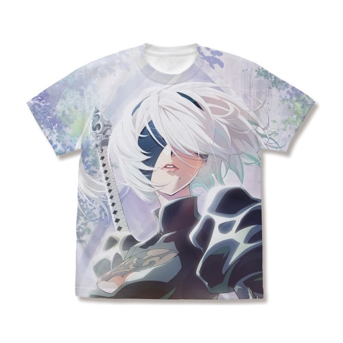 NieR:Automata Ver1.1a 2B フルグラフィックTシャツ/WHITE- - AniSmile