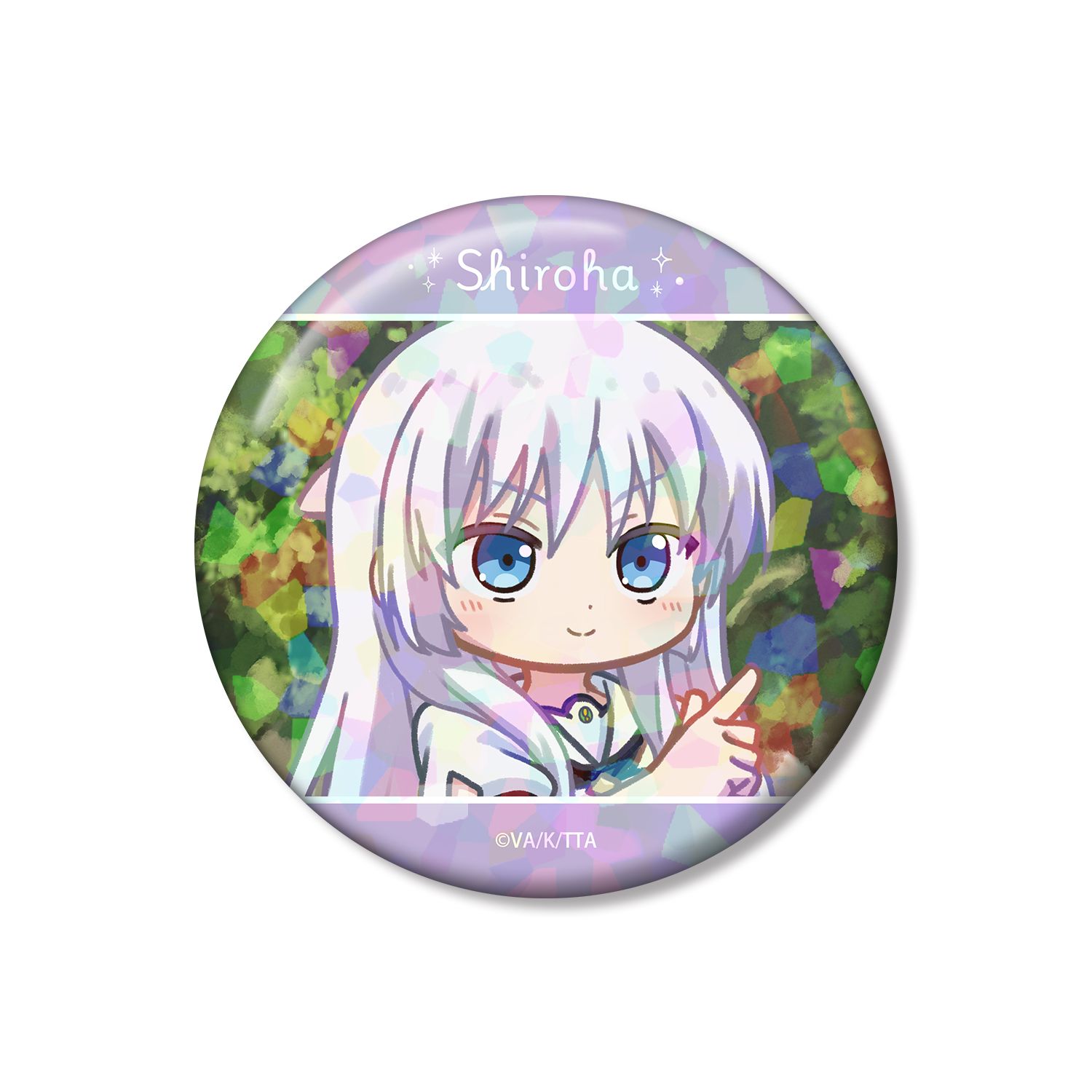 TVアニメ『Summer Pockets』 鳴瀬しろは ゆるコマ 75mmホログラム缶バッジ ver.A - AniSmile