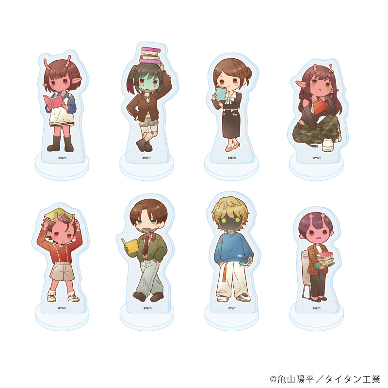 アクリルぷちスタンド「TVアニメ『銀河特急 ミルキー☆サブウェイ』」02/ブラインド(全8種) 秋服読書ver.(レトロアートイラスト) - AniSmile