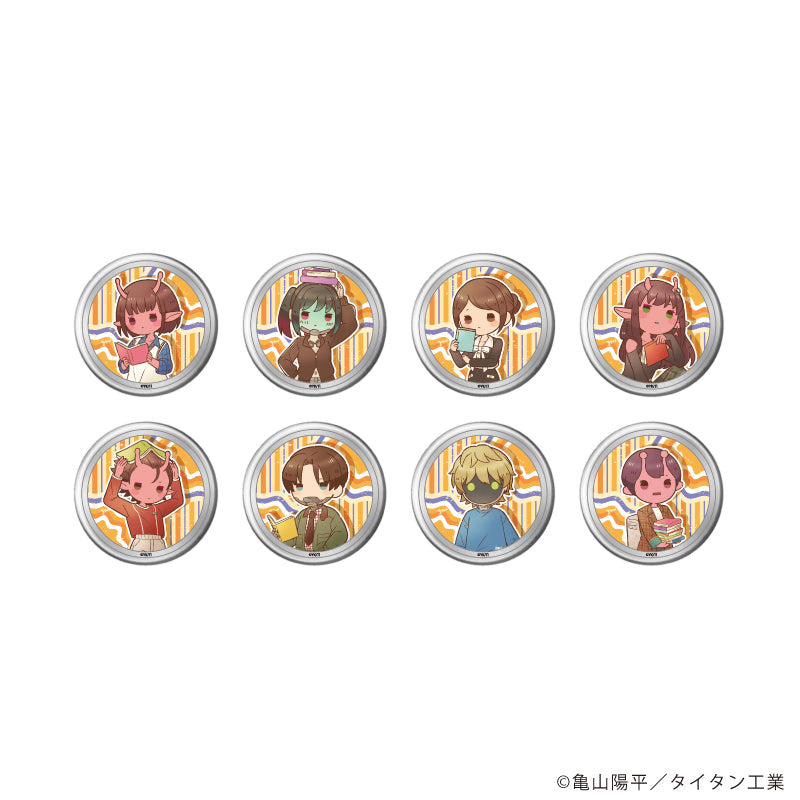 缶バッジ「TVアニメ『銀河特急 ミルキー☆サブウェイ』」03/ブラインド(全8種) 秋服読書ver.(レトロアートイラスト) - AniSmile