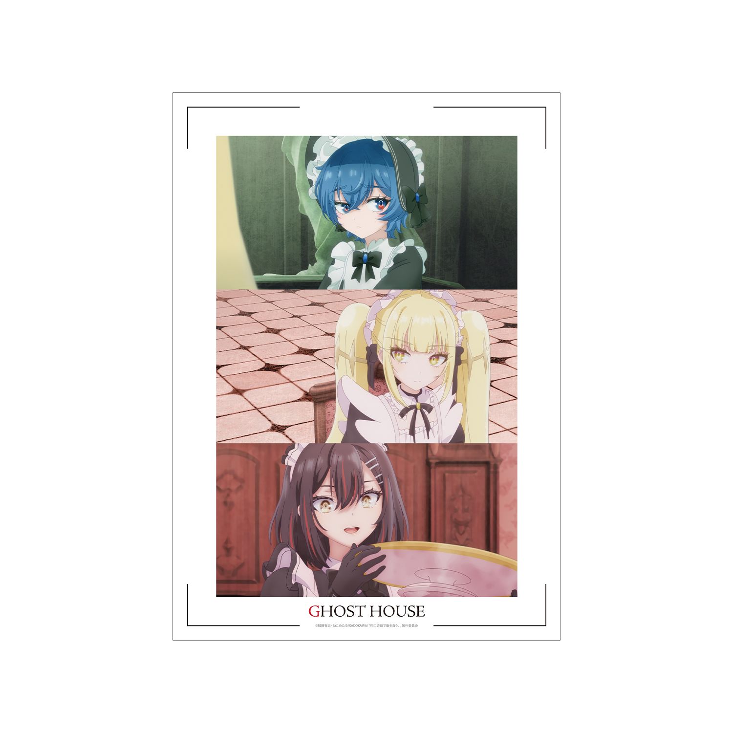 TVアニメ「死亡遊戯で飯を食う。」 青井&金子&黒糖 場面写A3マット加工ポスター - AniSmile