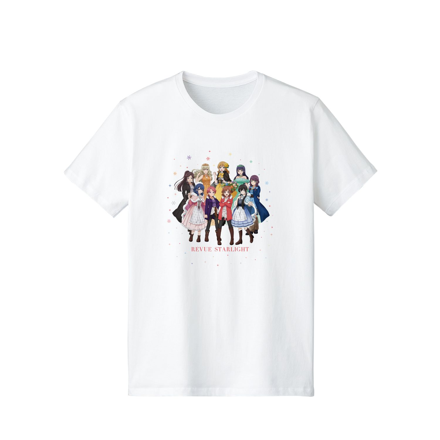 少女☆歌劇 レヴュースタァライト アニメ放送5周年記念 描き下ろし 集合 SNOW QUEENver. Tシャツメンズ(サイズ/L) - AniSmile