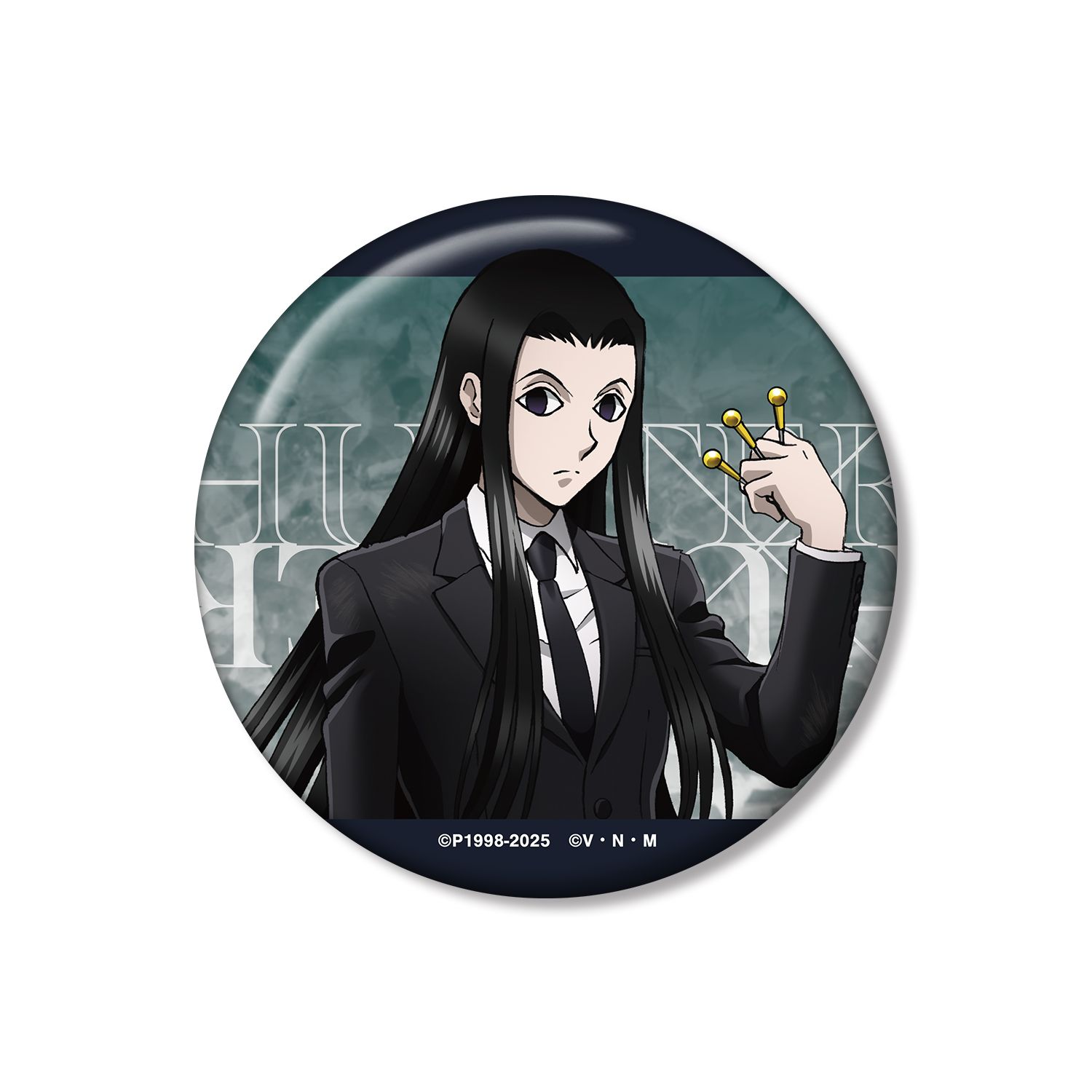 HUNTER×HUNTER 描き下ろし イルミ スーツ(戦闘後)ver. 100mm缶バッジ - AniSmile