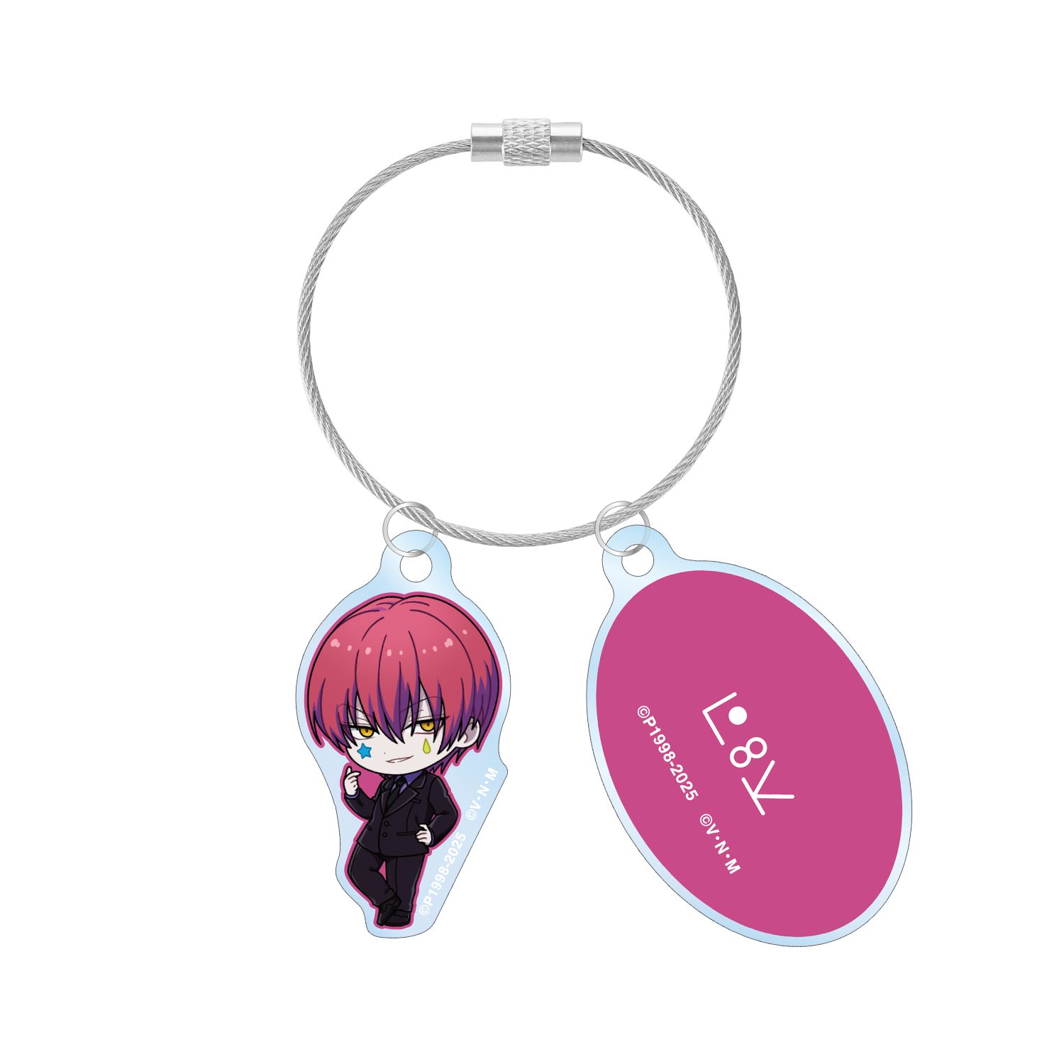 HUNTER×HUNTER ヒソカ ちびキャラ スーツver. 2連ワイヤーアクリルキーホルダー - AniSmile