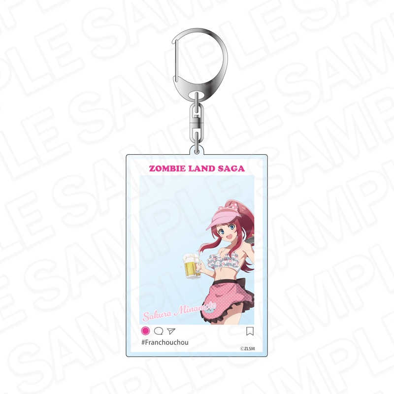 劇場版『ゾンビランドサガ ゆめぎんがパラダイス』 SNS風アクリルキーホルダー 源さくら 常夏海の家 ver. - AniSmile