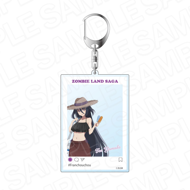 劇場版『ゾンビランドサガ ゆめぎんがパラダイス』 SNS風アクリルキーホルダー 山田たえ 常夏海の家 ver. - AniSmile