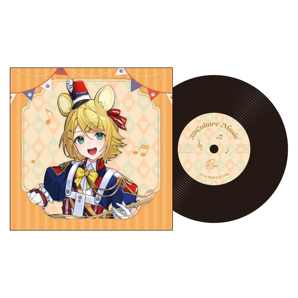 39Culture 2026 MUSIC レコード風コースター / 鏡音リン - AniSmile