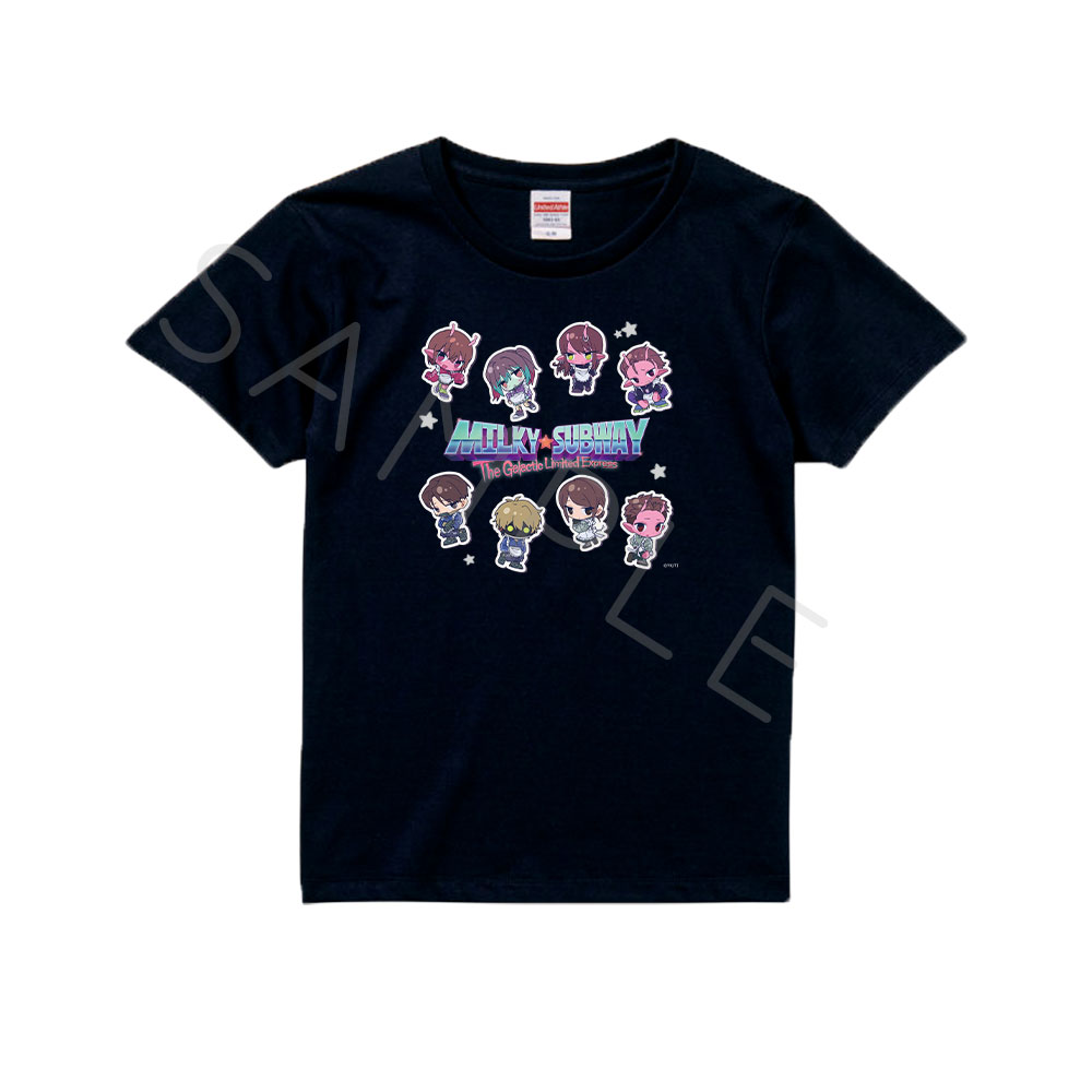 アニメ『銀河特急 ミルキー☆サブウェイ』第5弾 Tシャツ(ちぽっけ) T-SD(集合) ブラック Sサイズ 画像 2 | AniSmile