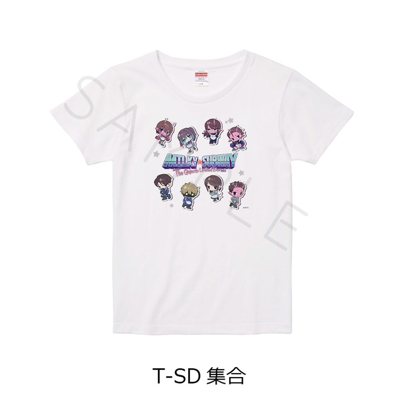 アニメ『銀河特急 ミルキー☆サブウェイ』第5弾 Tシャツ(ちぽっけ) T-SD(集合) ホワイト Lサイズ - AniSmile