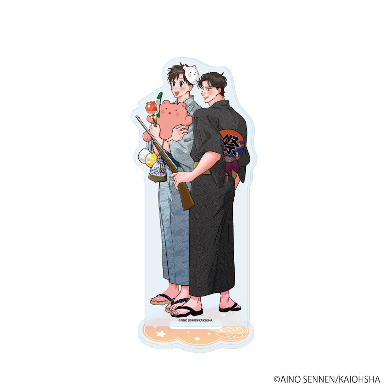 河飯じろう先生 アクリルスタンド「千年藍乃先生」01/「社会人カップルのSummer Vacation」BLフェア(描き下ろしイラスト) - AniSmile