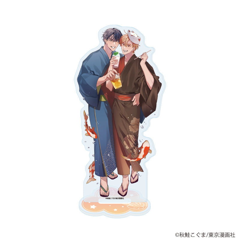 アクリルスタンド「秋鮭こぐま先生」01/「社会人カップルのSummer Vacation」BLフェア(描き下ろしイラスト) - AniSmile