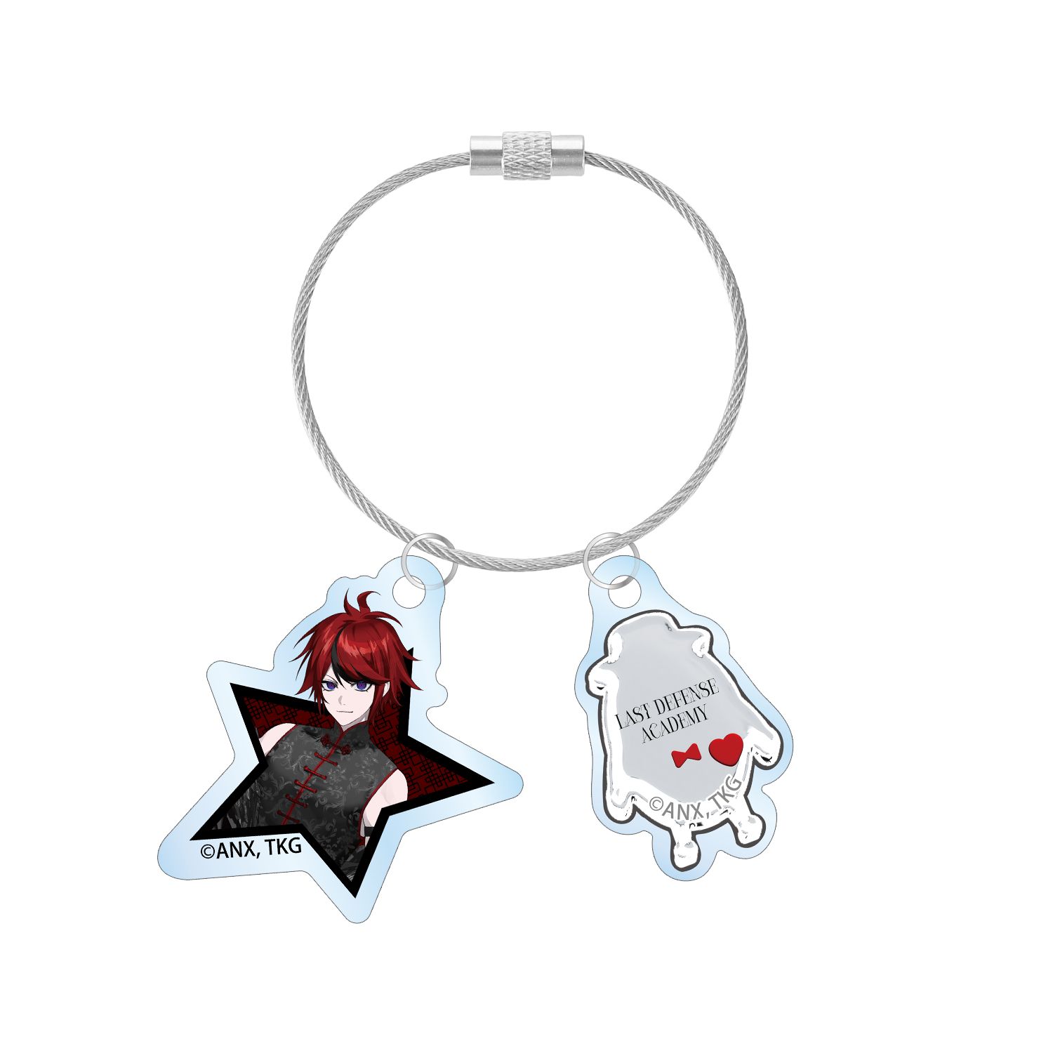 HUNDRED LINE -最終防衛学園- REOさんイラスト 澄野拓海 チャイナパンクver. 2連ワイヤーアクリルキーホルダー POP UP SHOP in マルイ - AniSmile