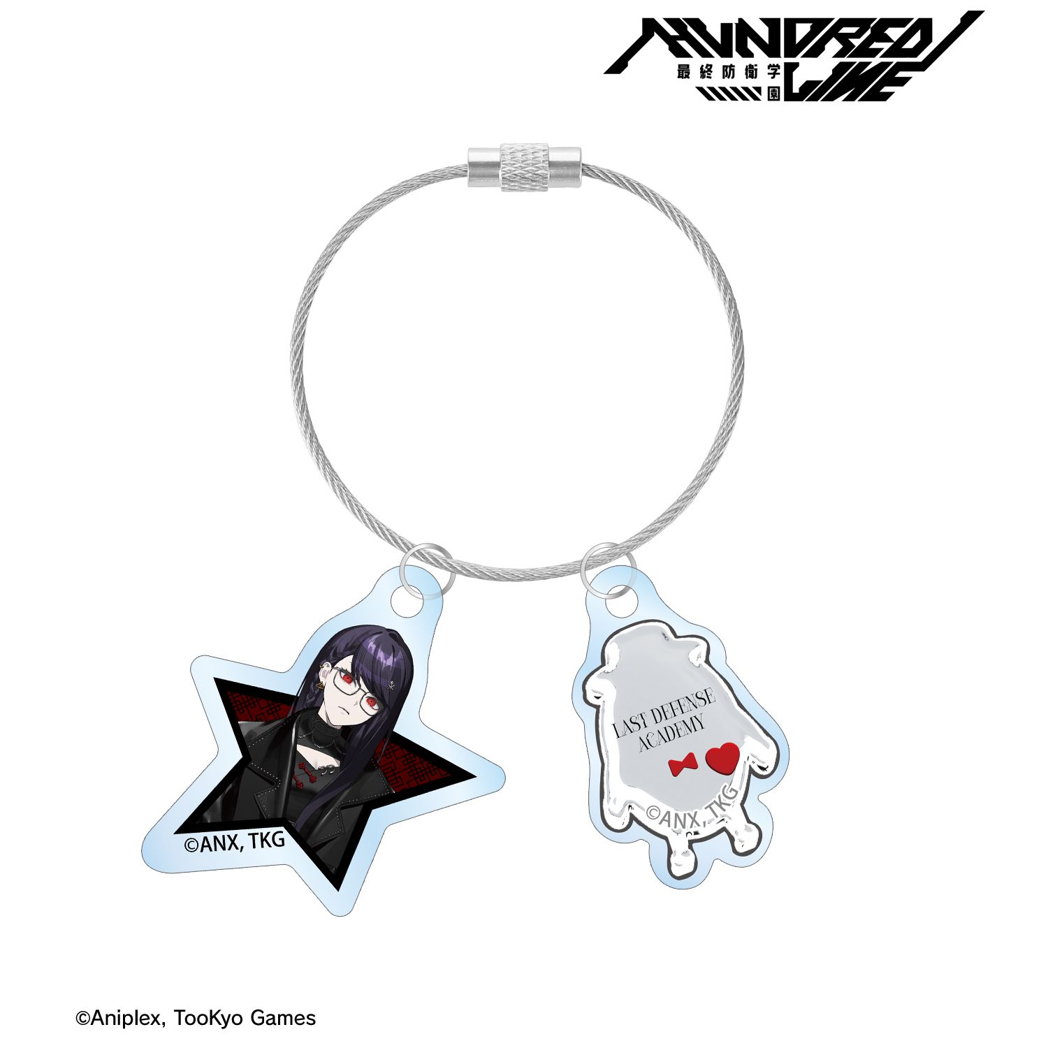 HUNDRED LINE -最終防衛学園- REOさんイラスト 雫原比留子 チャイナパンクver. 2連ワイヤーアクリルキーホルダー POP UP SHOP in マルイ 画像 3 | AniSmile