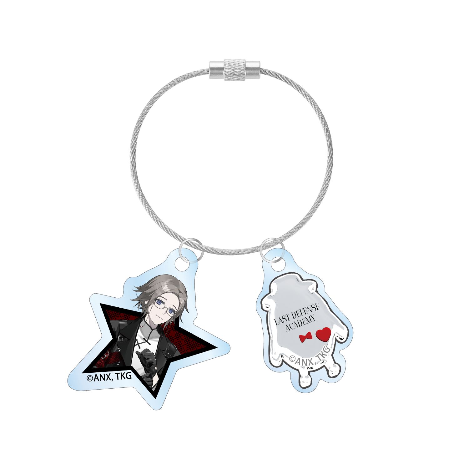 HUNDRED LINE -最終防衛学園- REOさんイラスト 蒼月衛人 チャイナパンクver. 2連ワイヤーアクリルキーホルダー POP UP SHOP in マルイ - AniSmile