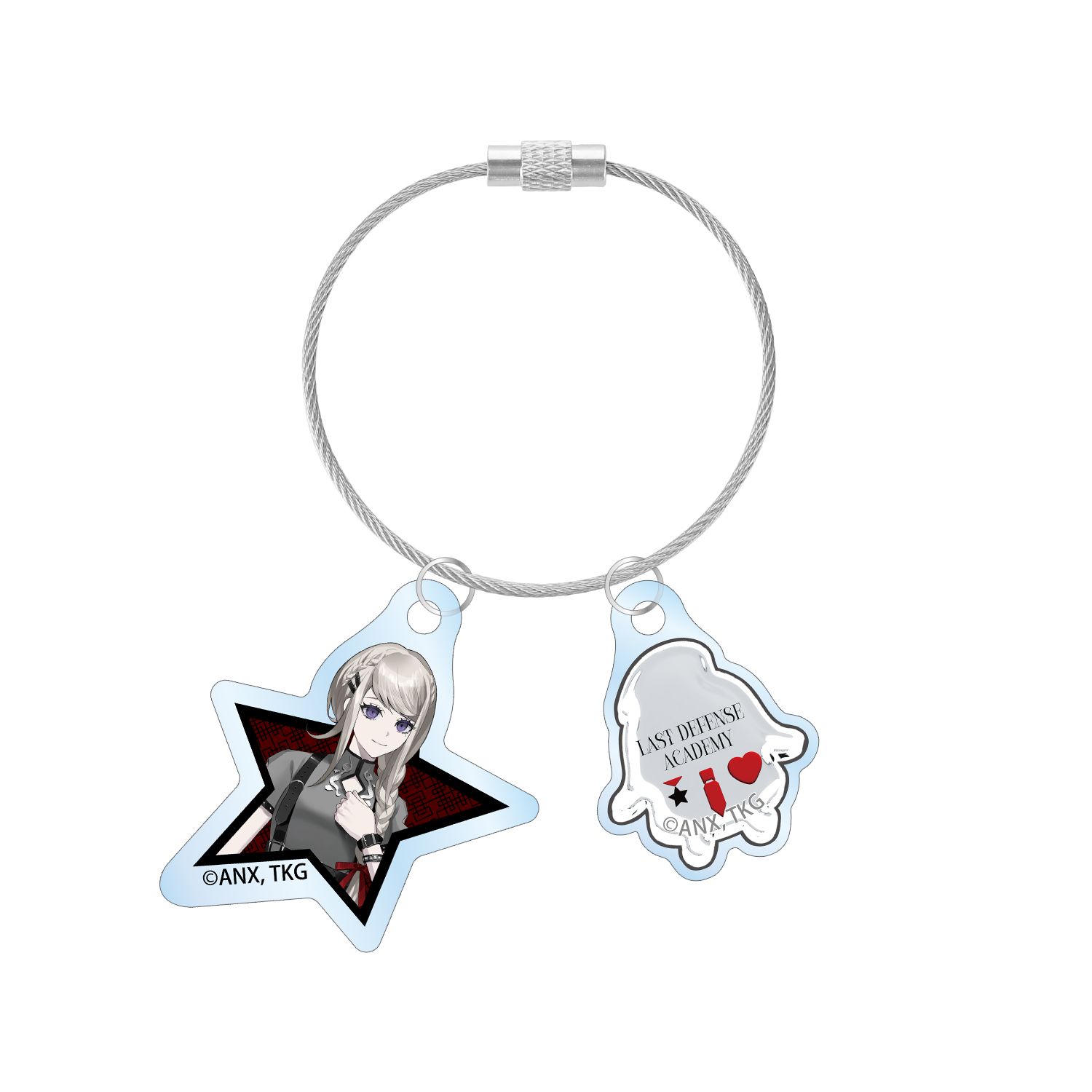HUNDRED LINE -最終防衛学園- REOさんイラスト 霧藤希 チャイナパンクver. 2連ワイヤーアクリルキーホルダー POP UP SHOP in マルイ - AniSmile