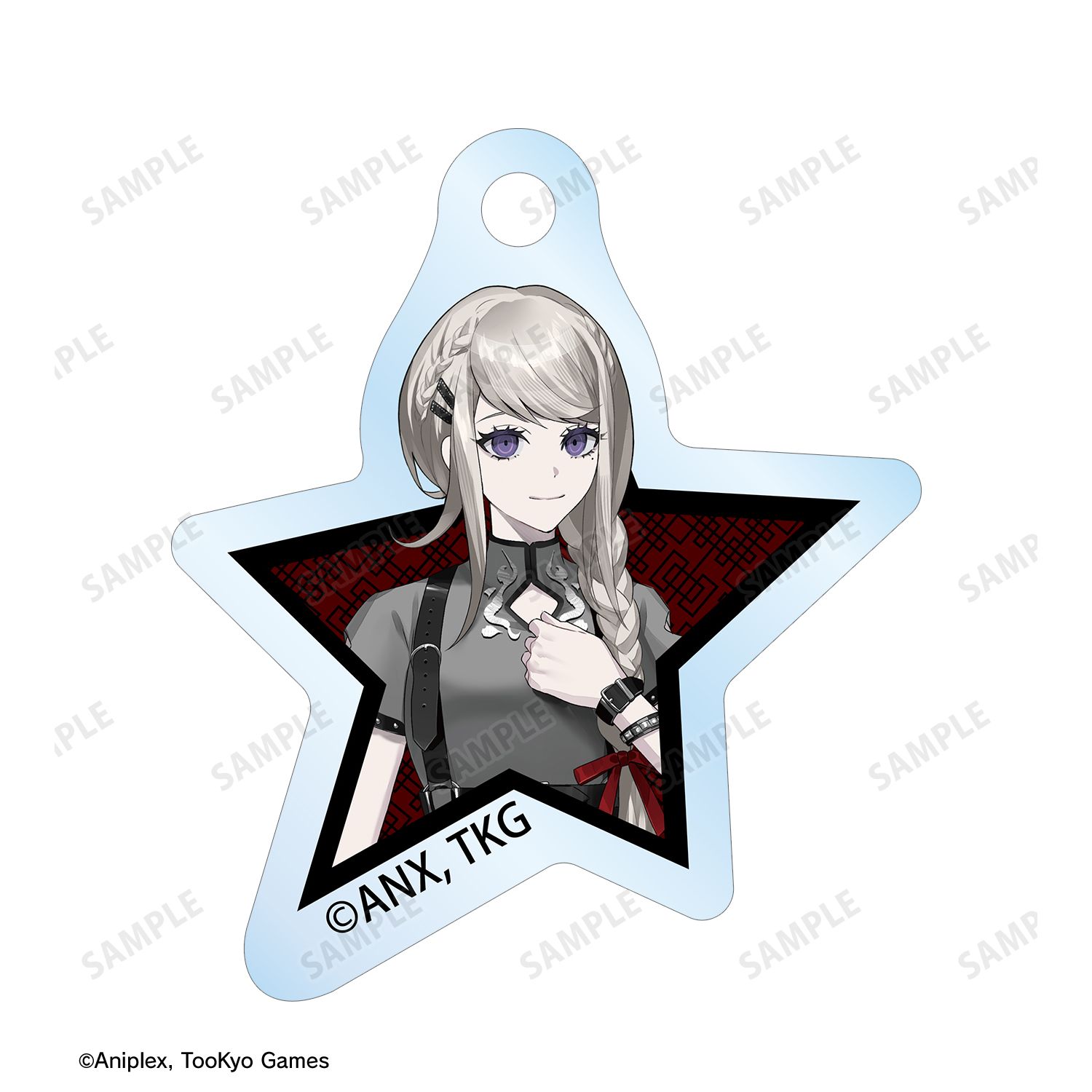 HUNDRED LINE -最終防衛学園- REOさんイラスト 霧藤希 チャイナパンクver. 2連ワイヤーアクリルキーホルダー POP UP SHOP in マルイ 画像 3 | AniSmile