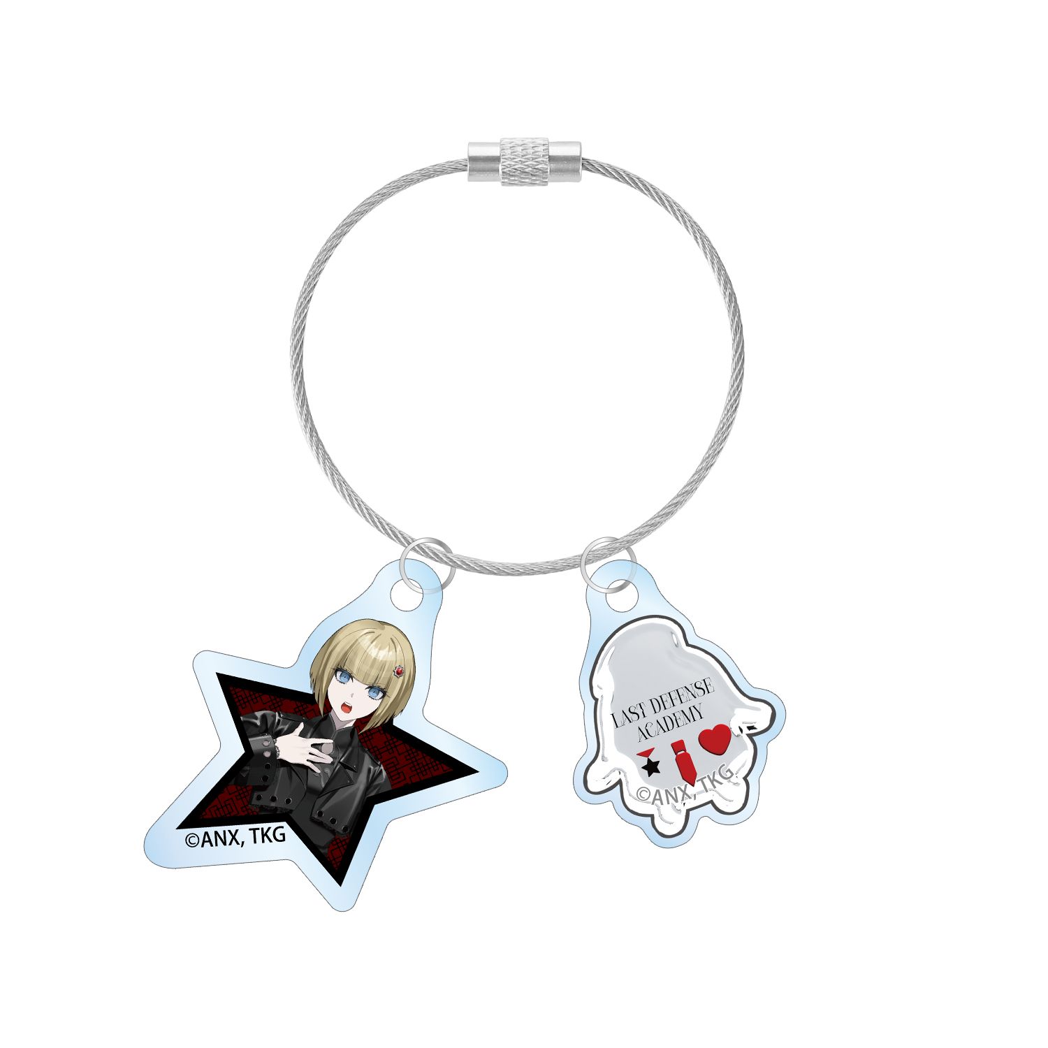HUNDRED LINE -最終防衛学園- REOさんイラスト 大鈴木くらら チャイナパンクver. 2連ワイヤーアクリルキーホルダー POP UP SHOP in マルイ - AniSmile