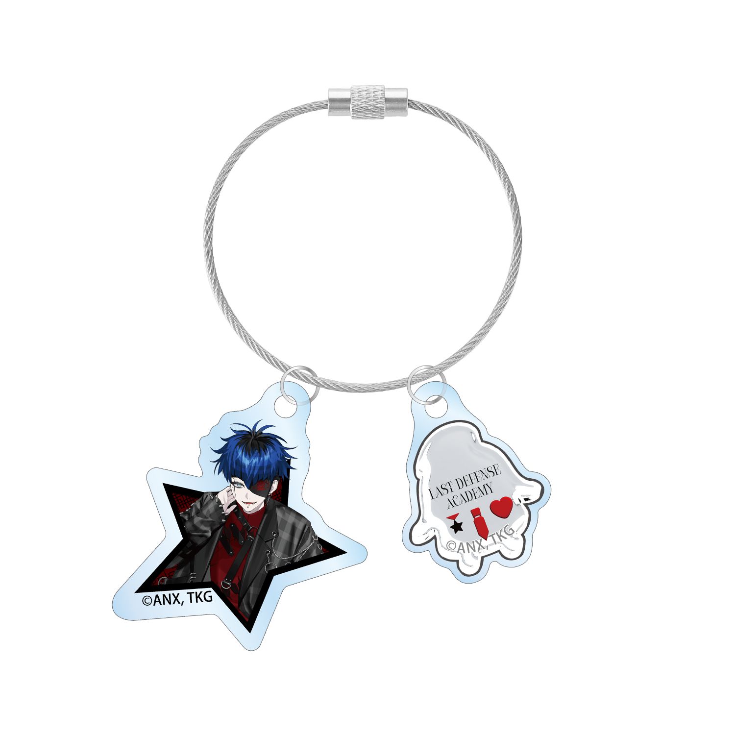 HUNDRED LINE -最終防衛学園- REOさんイラスト 面影歪 チャイナパンクver. 2連ワイヤーアクリルキーホルダー POP UP SHOP in マルイ - AniSmile