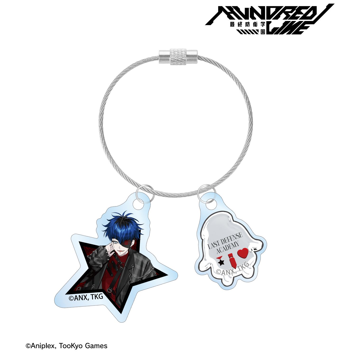 HUNDRED LINE -最終防衛学園- REOさんイラスト 面影歪 チャイナパンクver. 2連ワイヤーアクリルキーホルダー POP UP SHOP in マルイ 画像 2 | AniSmile