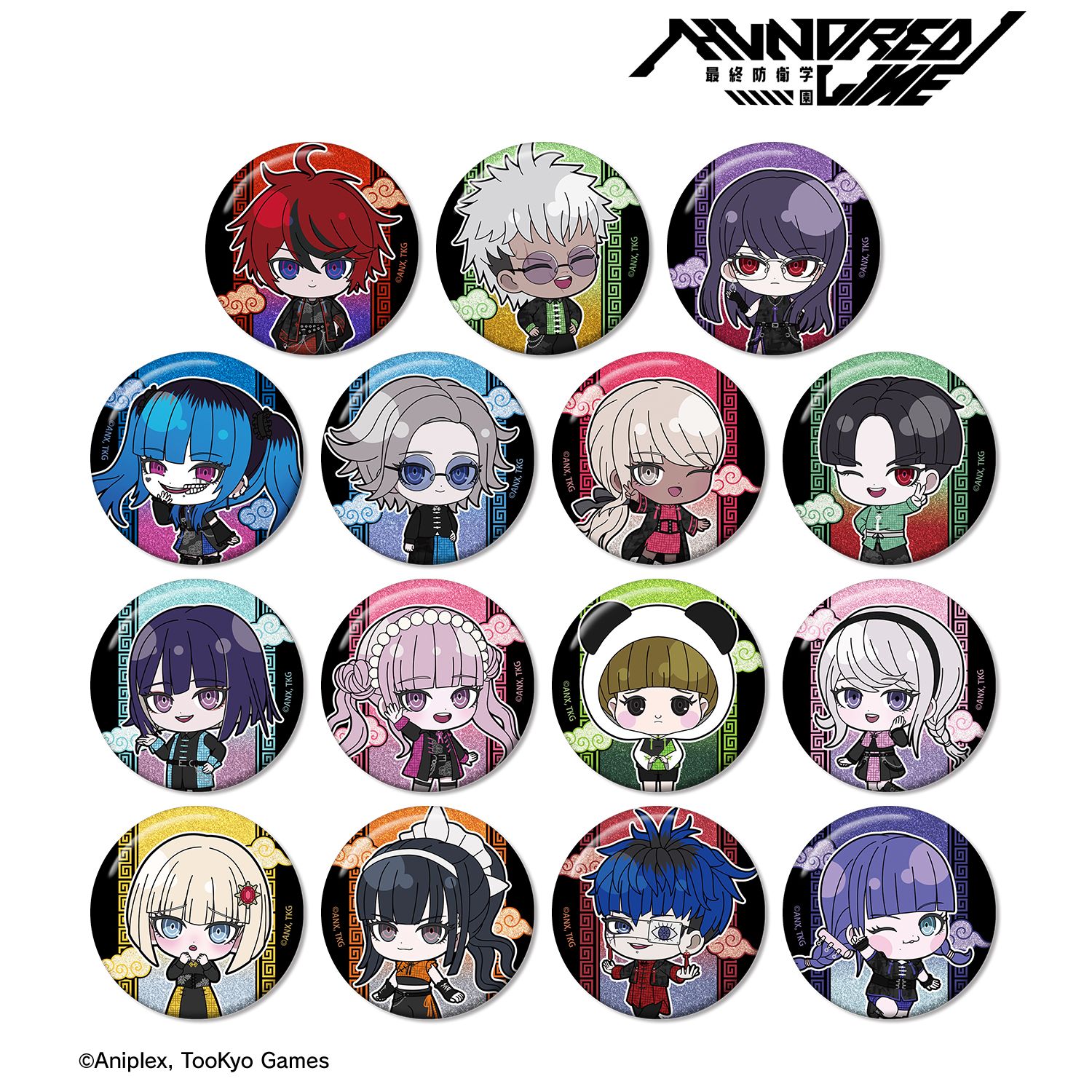 HUNDRED LINE -最終防衛学園- チャイナパンクver. トレーディング ちびキャラ グリッター缶バッジ POP UP SHOP in マルイ(単位/単品) 画像 2 | AniSmile