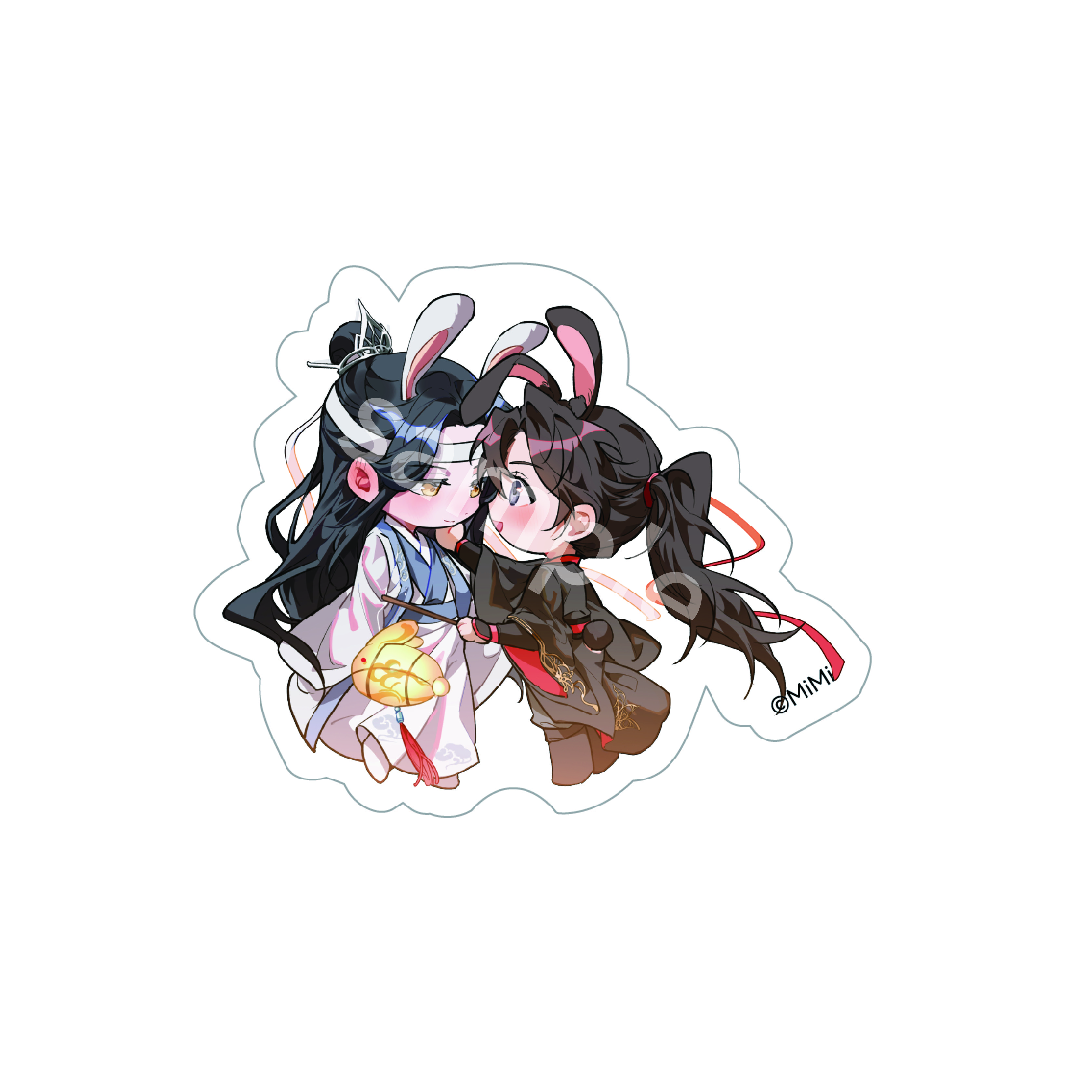 大河幻想ラジオドラマ「魔道祖師」～月華に宿る、生涯の伴～ＰＯＰＵＰＳＨＯＰ限定ステッカー（ぷっくり仕様）－月下の逢瀬 - AniSmile