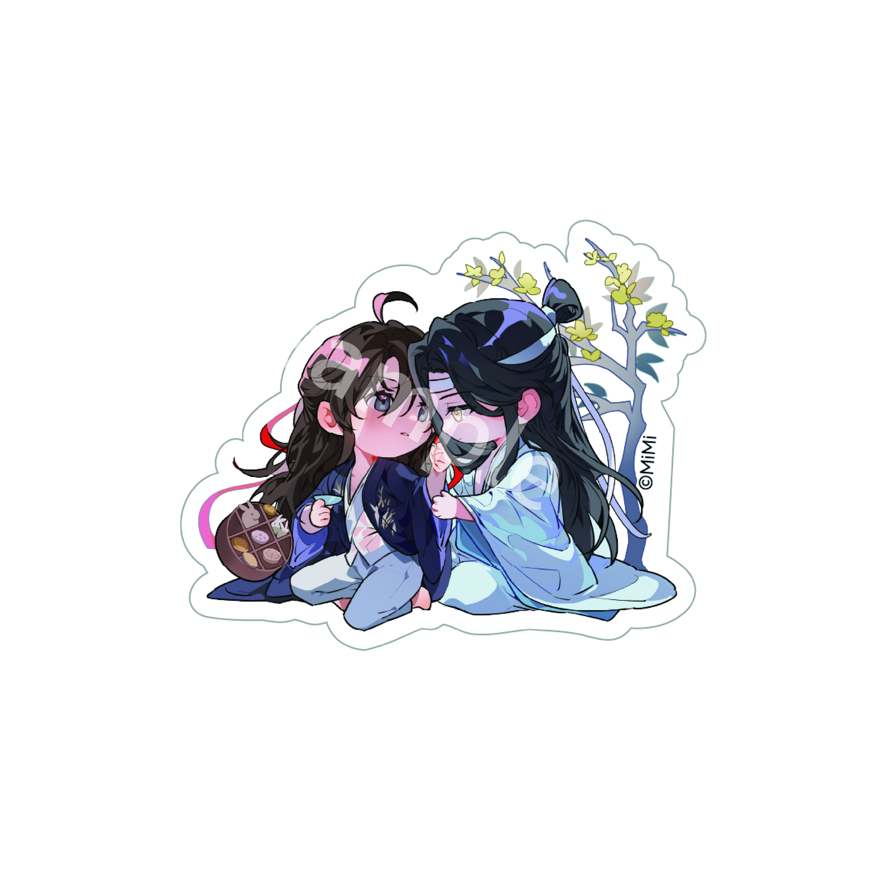 大河幻想ラジオドラマ「魔道祖師」～月華に宿る、生涯の伴～ＰＯＰＵＰＳＨＯＰ限定ステッカー（ぷっくり仕様）－酌み交わす - AniSmile