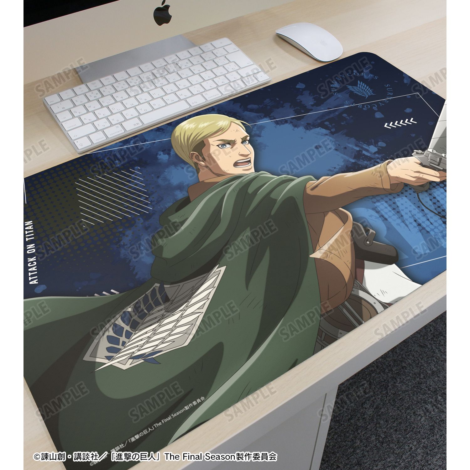 TVアニメ『進撃の巨人』 描き下ろし エルヴィン 戦う背中ver. 第2弾 マルチデスクマット 画像 3 | AniSmile