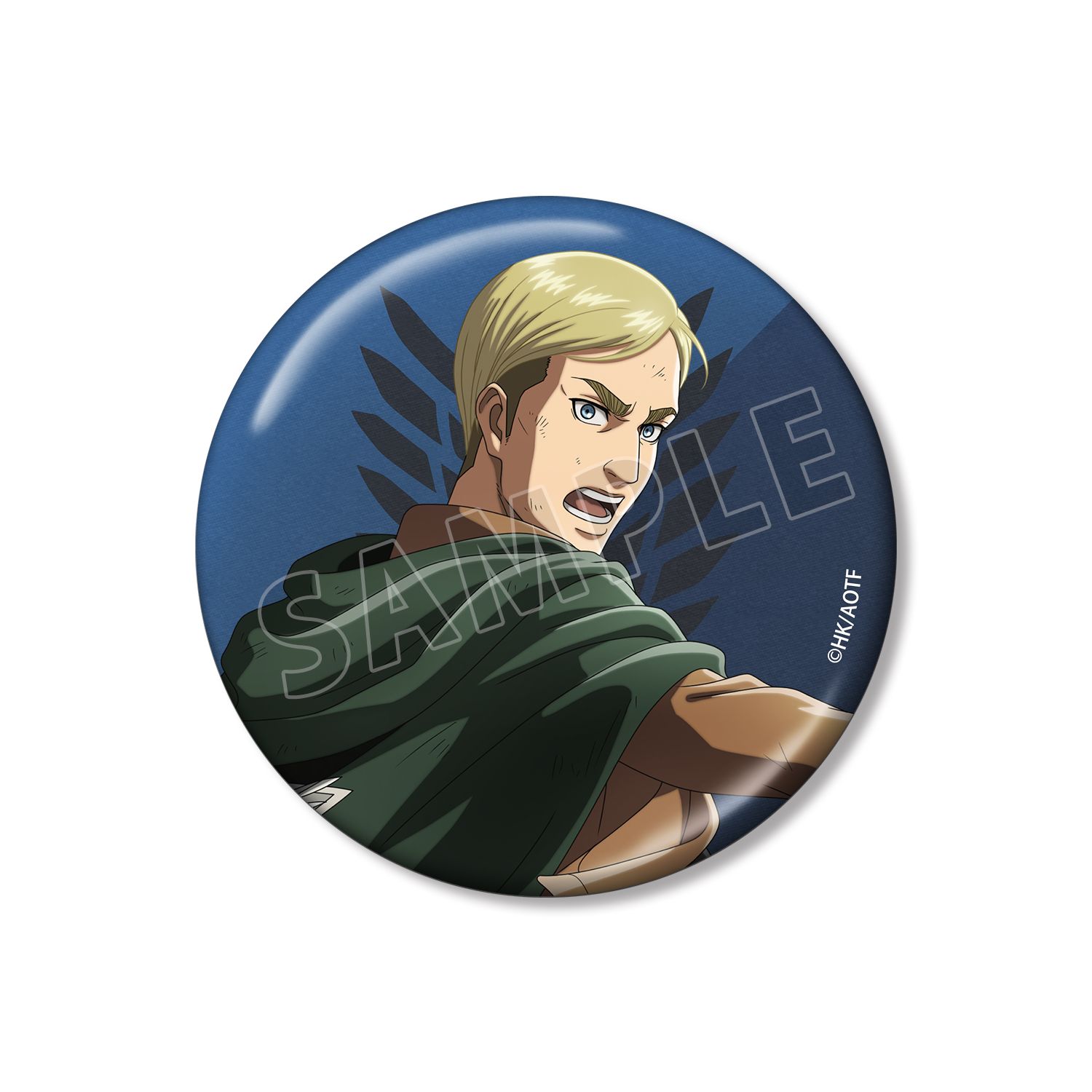 TVアニメ『進撃の巨人』 描き下ろし エルヴィン 戦う背中ver. 第2弾 75mmメタリック缶バッジ - 公式商品画像 | AniSmile
