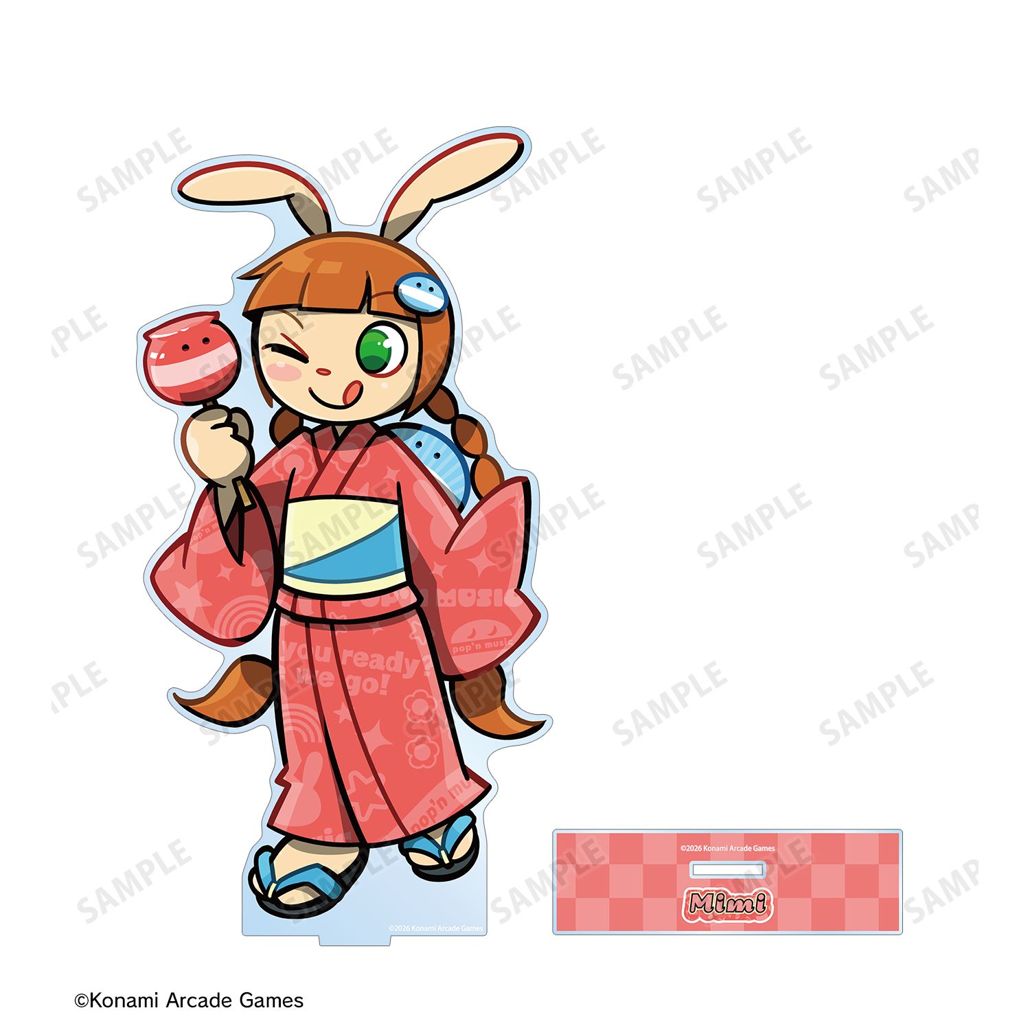 pop'n music High☆Cheers!! 描き下ろし ミミ 夏祭りver. 特大アクリルスタンド 画像 3 | AniSmile