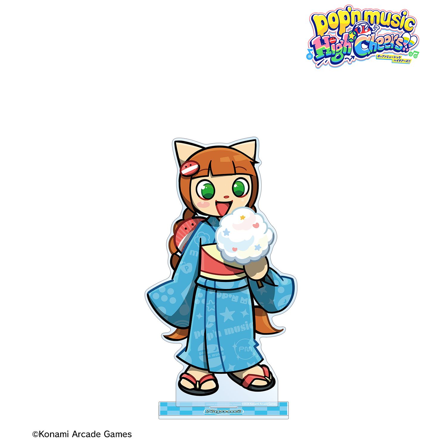 pop'n music High☆Cheers!! 描き下ろし ニャミ 夏祭りver. 特大アクリルスタンド 画像 2 | AniSmile