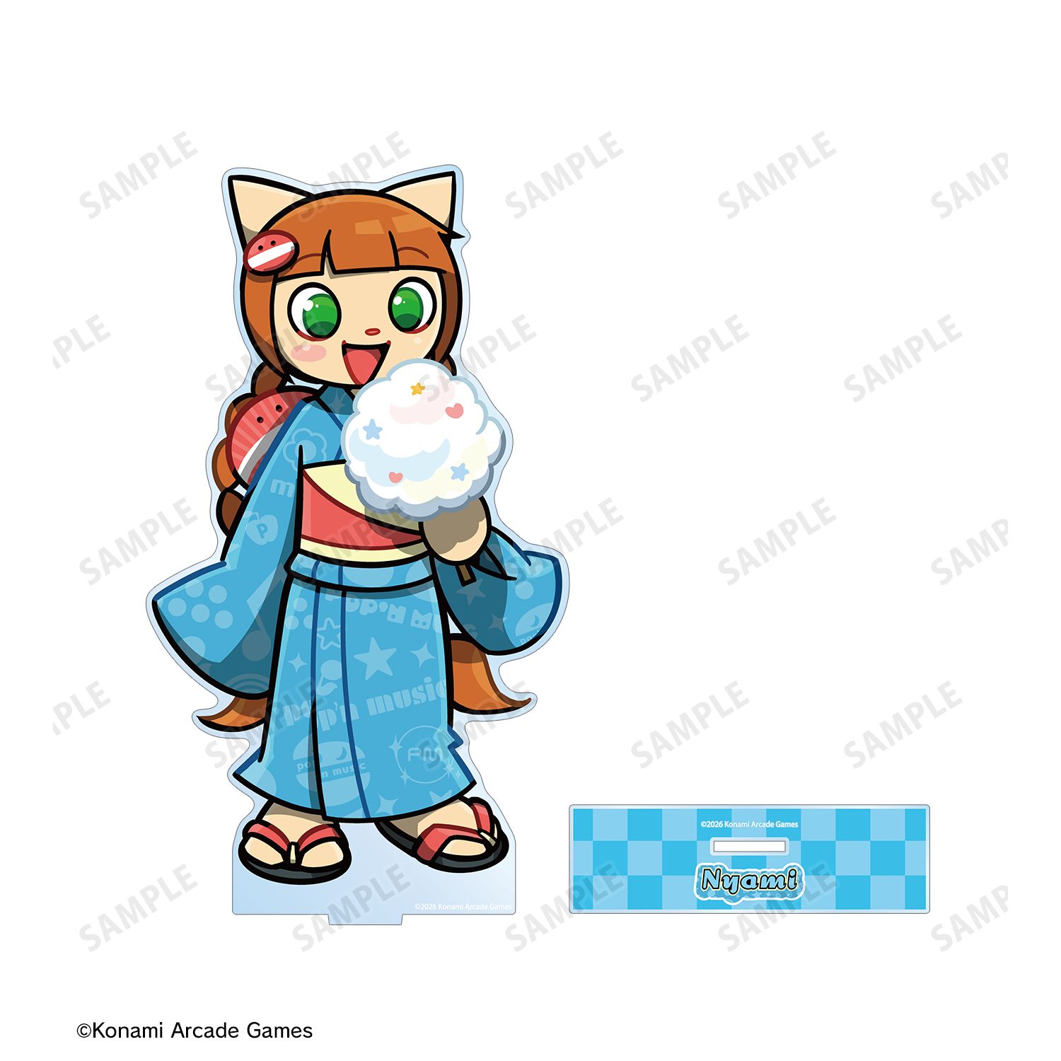 pop'n music High☆Cheers!! 描き下ろし ニャミ 夏祭りver. 特大アクリルスタンド 画像 3 | AniSmile