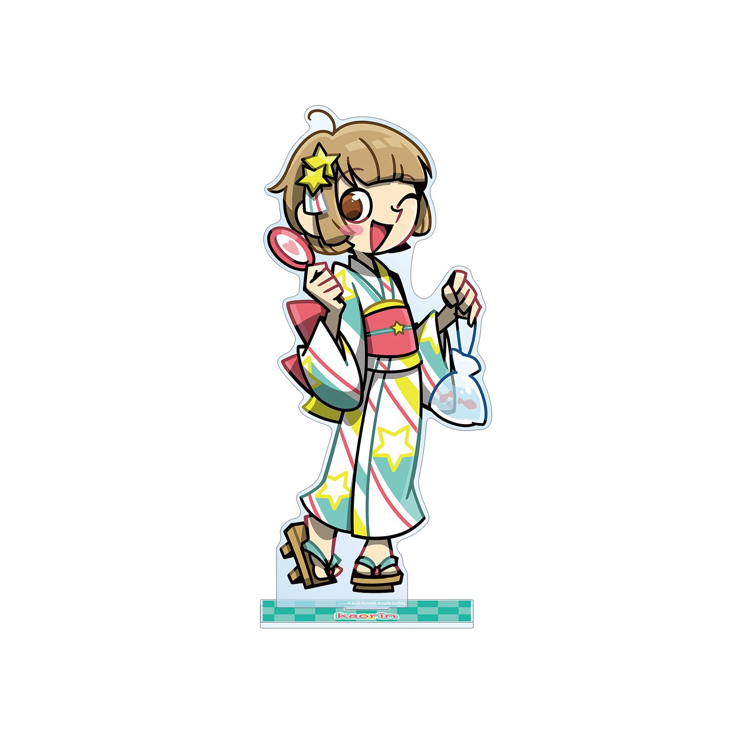 pop'n music High☆Cheers!! 描き下ろし かおりん 夏祭りver. 特大アクリルスタンド - AniSmile