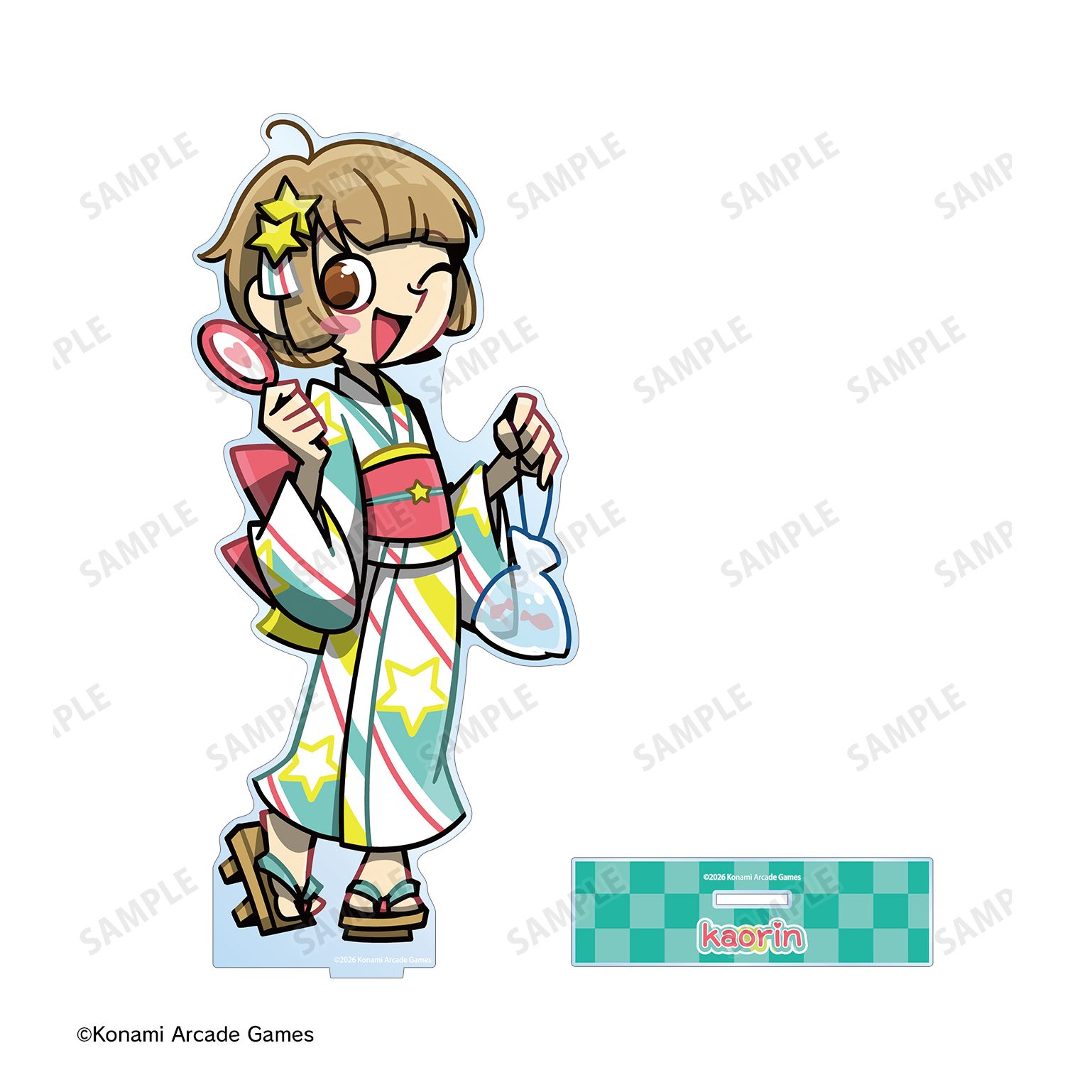 pop'n music High☆Cheers!! 描き下ろし かおりん 夏祭りver. 特大アクリルスタンド 画像 3 | AniSmile