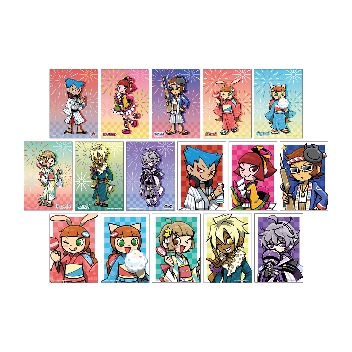 pop'n music High☆Cheers!! 描き下ろし 夏祭りver. トレーディングブロマイド(単位/単品) - AniSmile