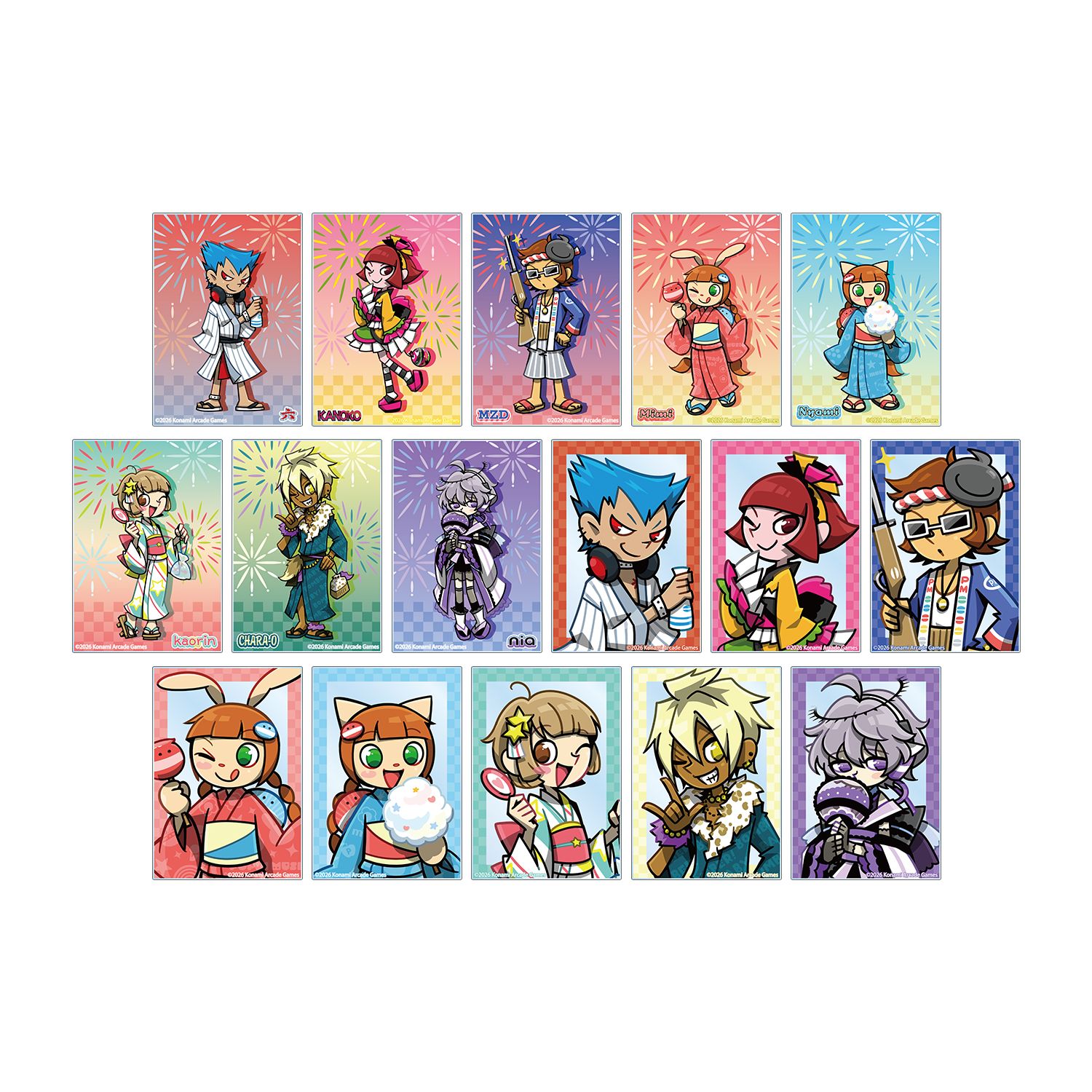 pop'n music High☆Cheers!! 描き下ろし 夏祭りver. トレーディングアクリルカード(単位/単品) - AniSmile