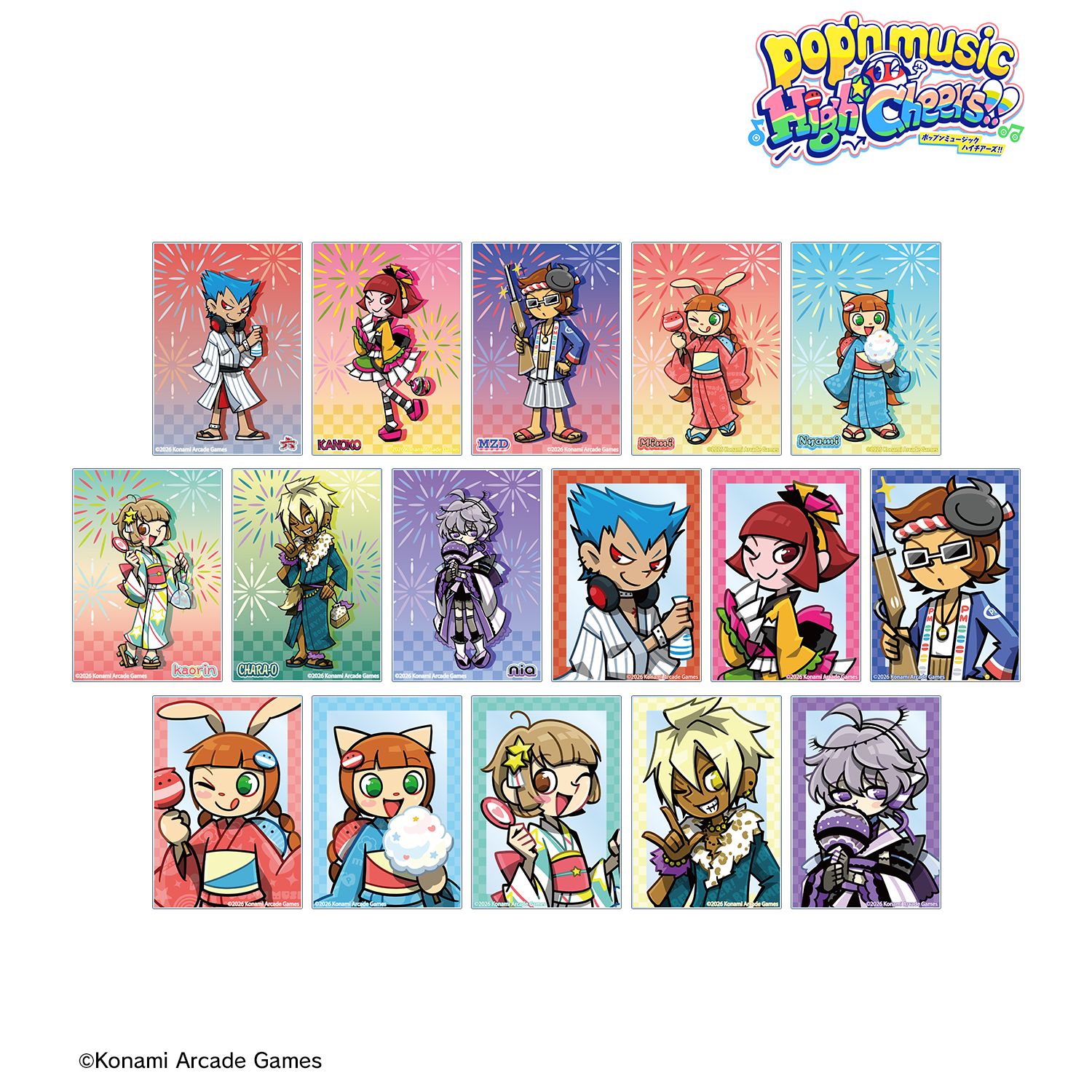 pop'n music High☆Cheers!! 描き下ろし 夏祭りver. トレーディングアクリルカード(単位/単品) 画像 2 | AniSmile