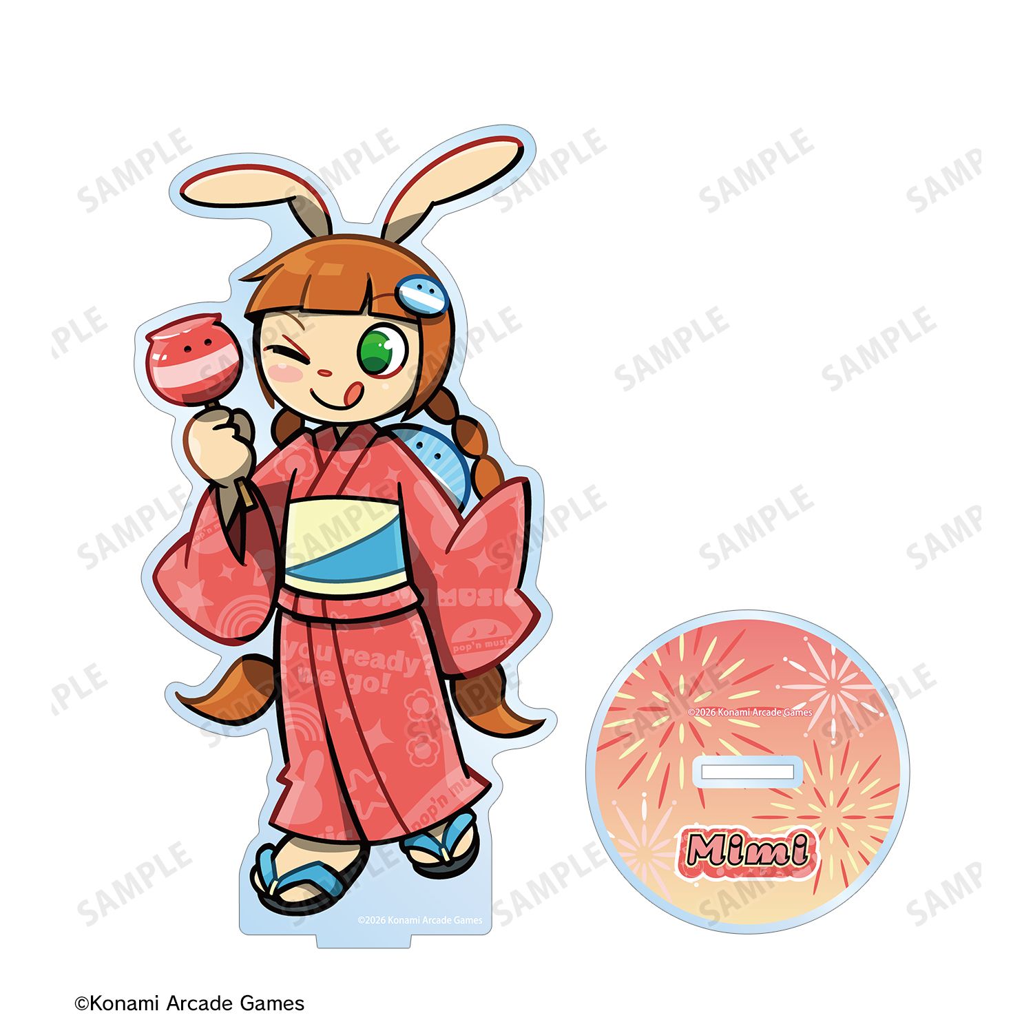 pop'n music High☆Cheers!! 描き下ろし ミミ 夏祭りver. BIGアクリルスタンド 画像 3 | AniSmile