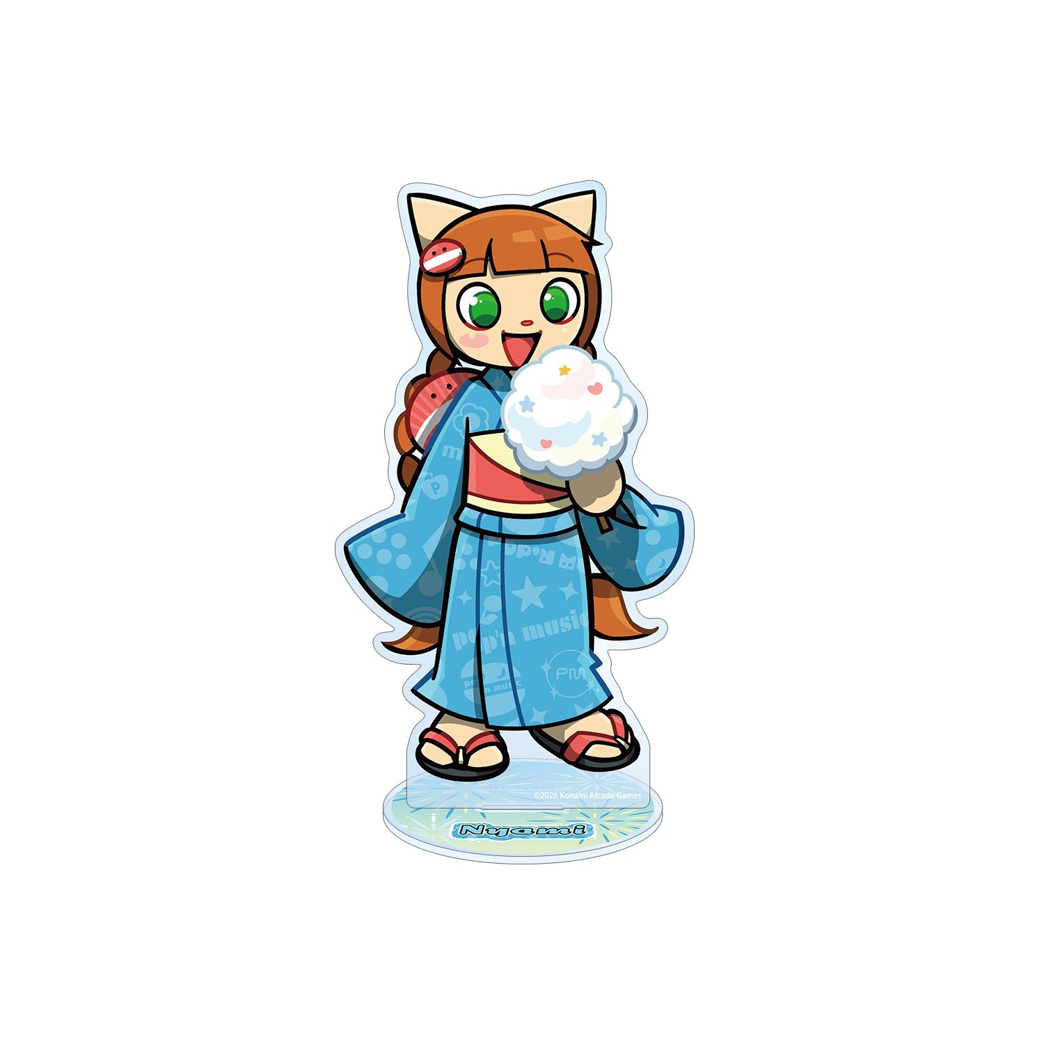 pop'n music High☆Cheers!! 描き下ろし ニャミ 夏祭りver. BIGアクリルスタンド - AniSmile
