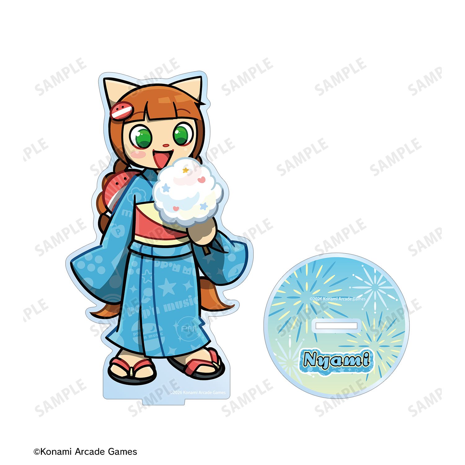 pop'n music High☆Cheers!! 描き下ろし ニャミ 夏祭りver. BIGアクリルスタンド 画像 3 | AniSmile