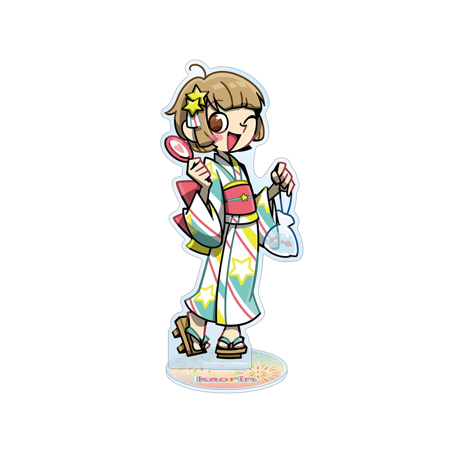 pop'n music High☆Cheers!! 描き下ろし かおりん 夏祭りver. BIGアクリルスタンド - AniSmile