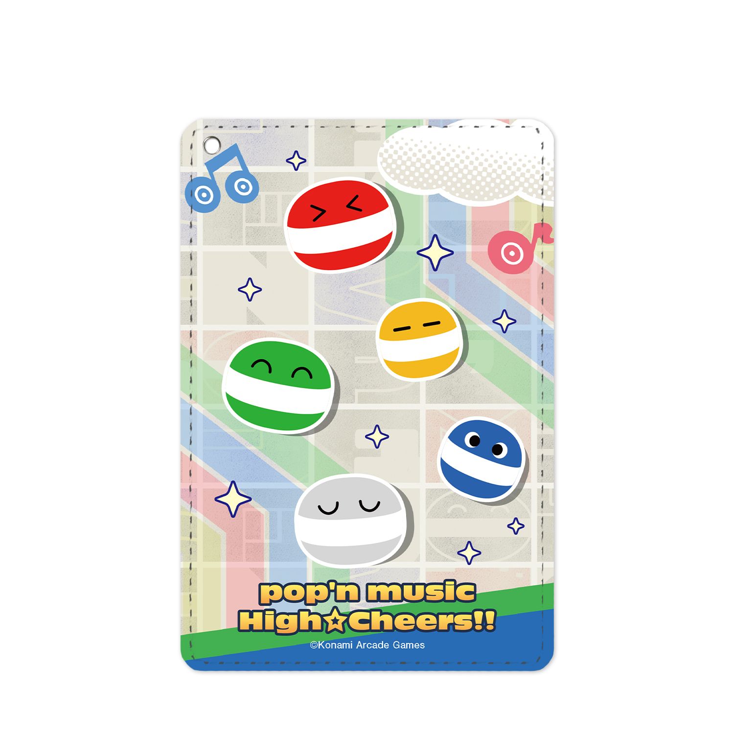 pop'n music High☆Cheers!! ポップ君 1ポケットパスケース - AniSmile